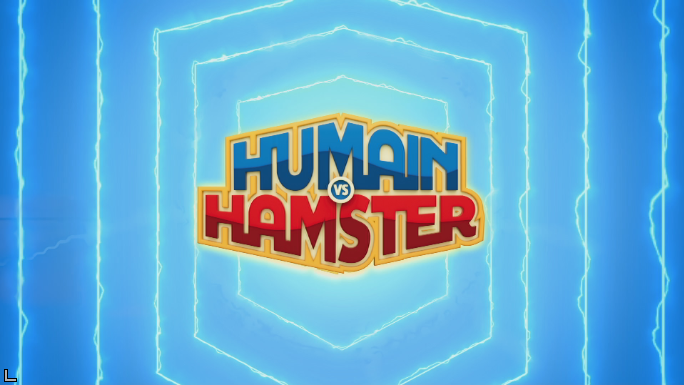 Human vs Hamster logo EN original alongside rebuilt French version