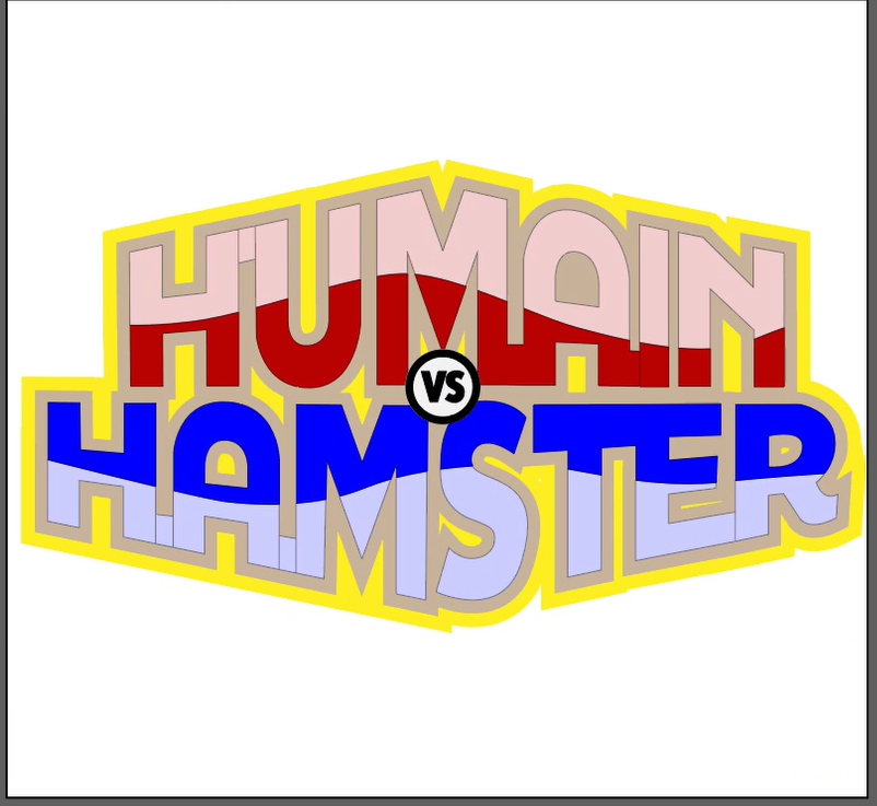 Humain vs Hamster logo rebuilt as editable vector in Illustrator