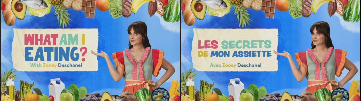 English title WHAT AM I EATING? alongside French LES SECRETS DE MON ASSIETTE